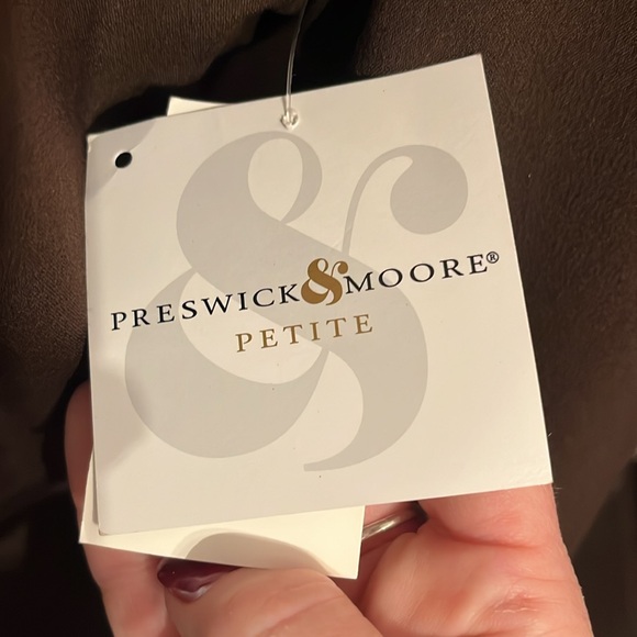 NWT Preswick & Moore Petite zippered Blazer, Brown Sz 10P - Picture 5 of 8